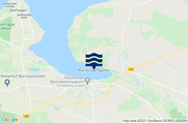 Karte der Gezeiten Ribnitz-Damgarten, Denmark