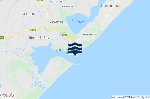 Karte der Gezeiten Richards Bay (Outside), South Africa