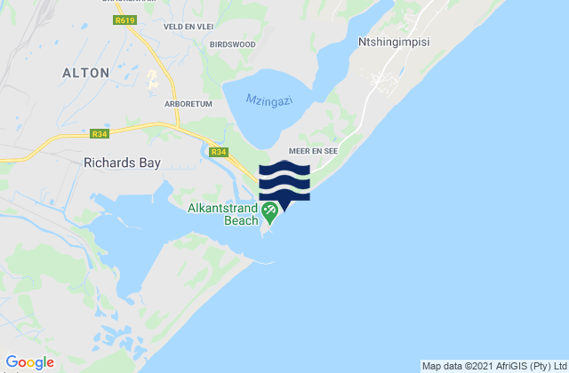 Karte der Gezeiten Richards Bay South Pier, South Africa