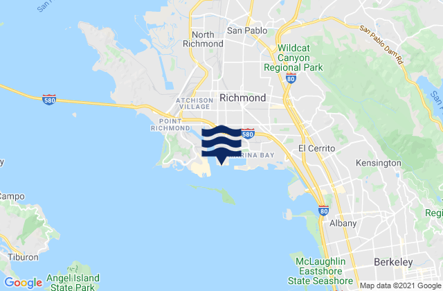 Karte der Gezeiten Richmond Inner Harbor, United States