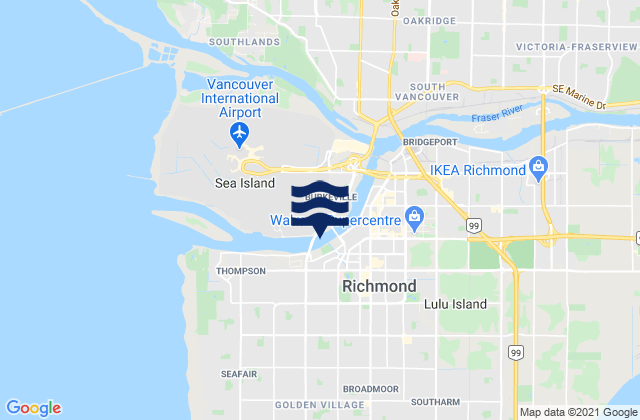Karte der Gezeiten Richmond, Canada