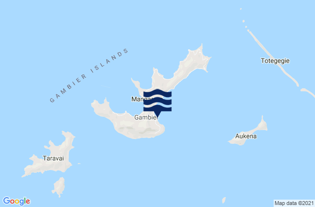 Karte der Gezeiten Rikitea, French Polynesia