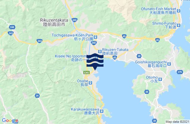 Karte der Gezeiten Rikuzentakata-shi, Japan