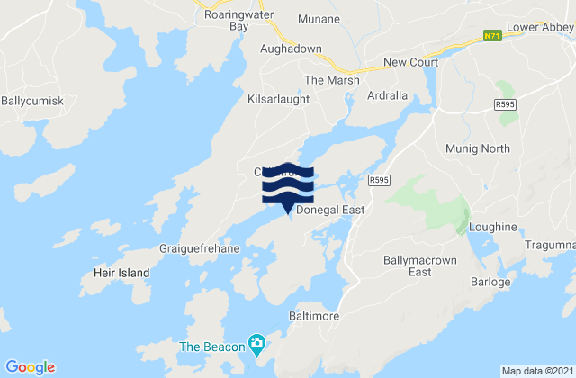 Karte der Gezeiten Ringarogy Island, Ireland