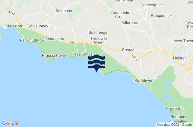 Karte der Gezeiten Rinsey Head, United Kingdom