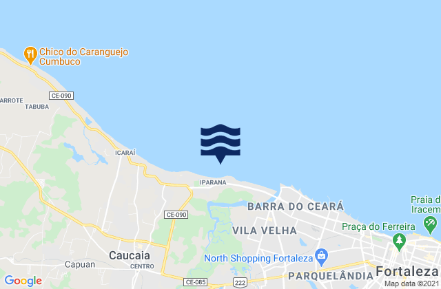 Karte der Gezeiten Rio Ceara (bar), Brazil