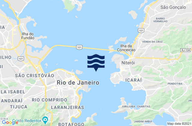 Karte der Gezeiten Rio de Janeiro Harbour, Brazil