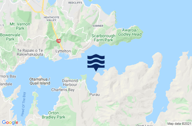 Karte der Gezeiten Ripapa Island, New Zealand