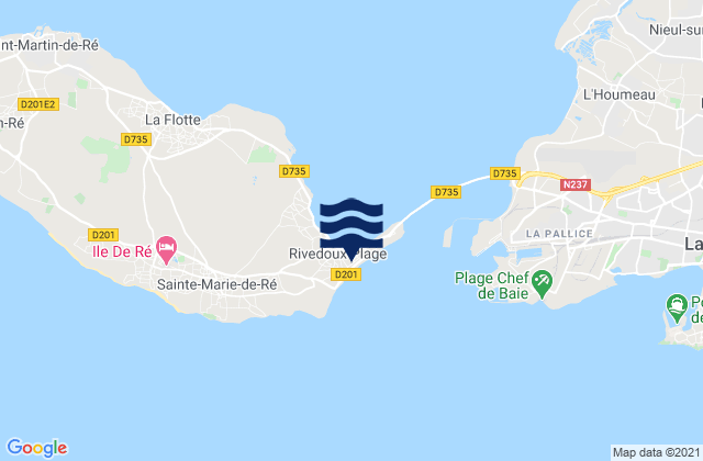 Karte der Gezeiten Rivedoux-Plage, France