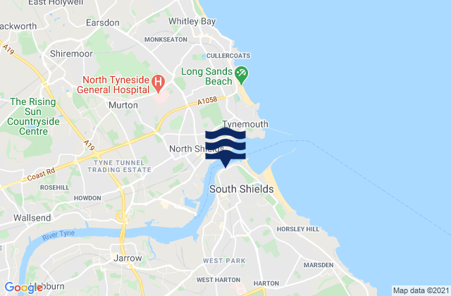 Karte der Gezeiten River Tyne (North Shields), United Kingdom