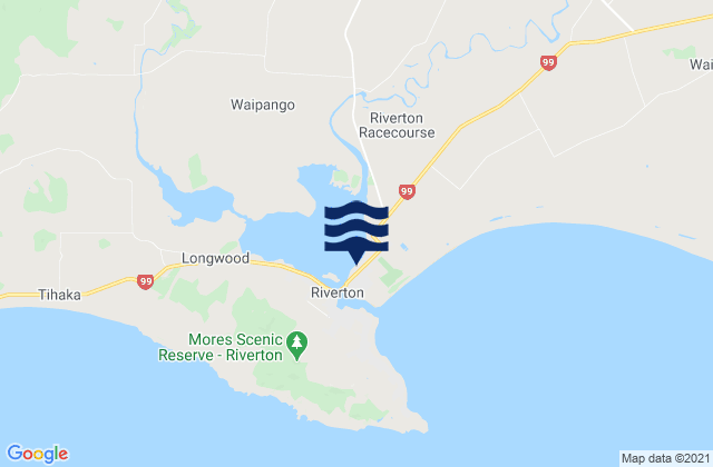 Karte der Gezeiten Riverton, New Zealand