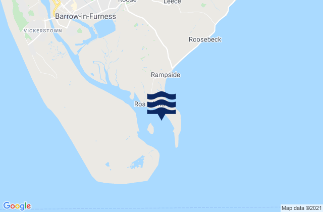 Karte der Gezeiten Roa Island, United Kingdom