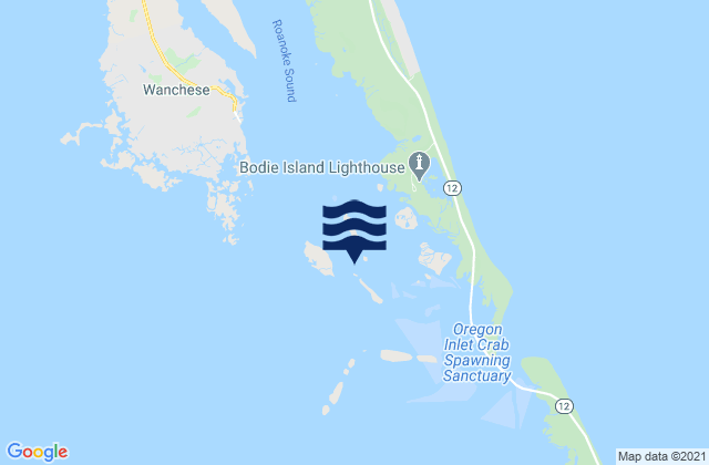 Karte der Gezeiten Roanoke Sound Channel, United States