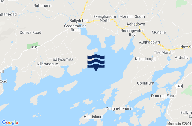 Karte der Gezeiten Roaringwater Bay, Ireland