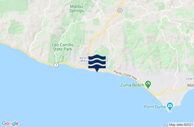 Karte der Gezeiten Robert Meyer Memorial State Beach, United States