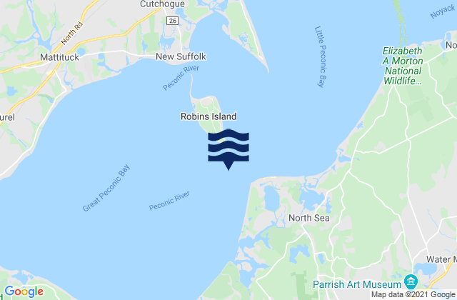 Karte der Gezeiten Robins Island 0.5 mile south of, United States