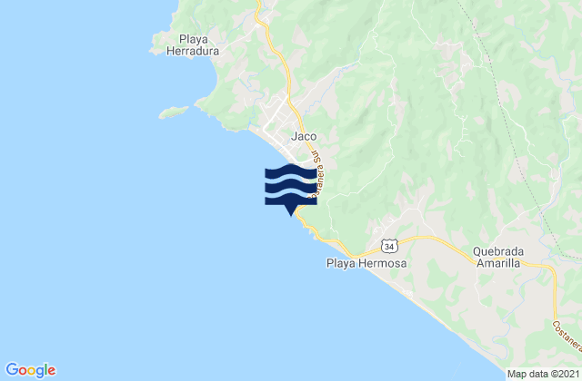 Karte der Gezeiten Roca Loca, Costa Rica