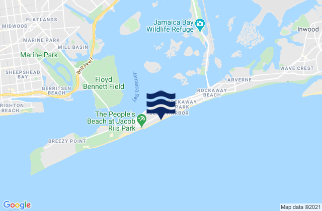 Karte der Gezeiten Rockaway Beach, United States