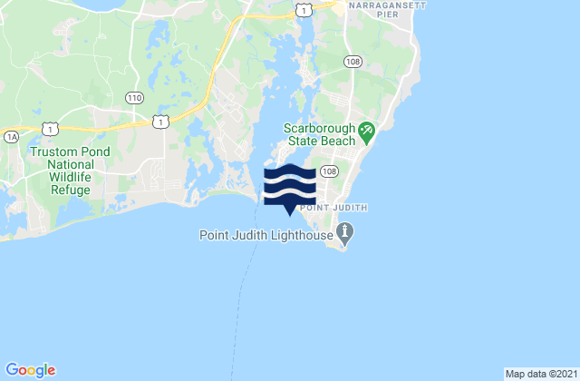 Karte der Gezeiten Roger Wheeler State Beach, United States