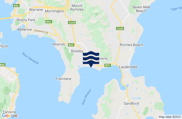Karte der Gezeiten Rokeby, Australia