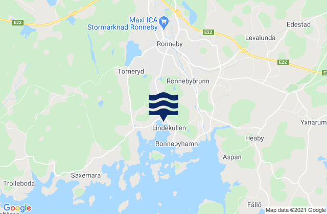 Karte der Gezeiten Ronneby, Sweden