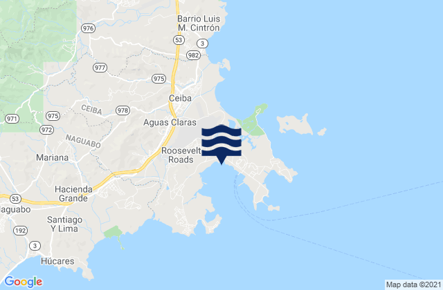 Karte der Gezeiten Roosevelt Roads, Puerto Rico