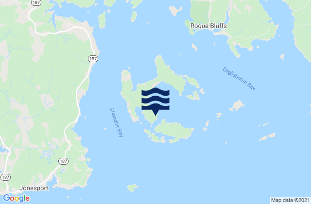 Karte der Gezeiten Roque Island Harbor, United States