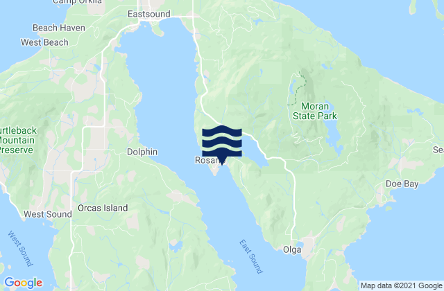 Karte der Gezeiten Rosario East Sound Orcas Island, United States