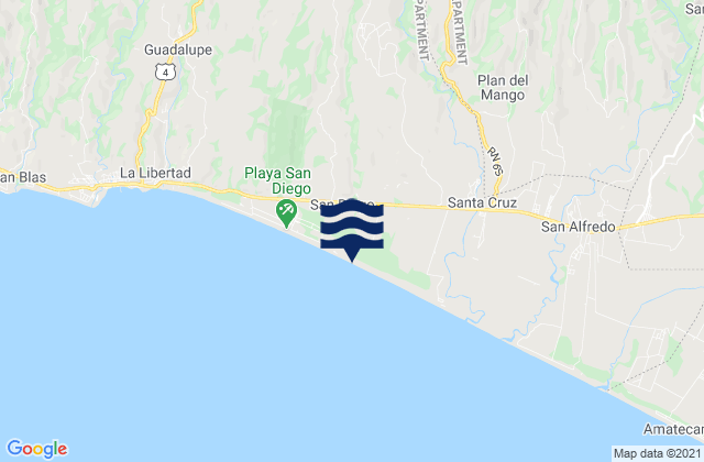 Karte der Gezeiten Rosario de Mora, El Salvador