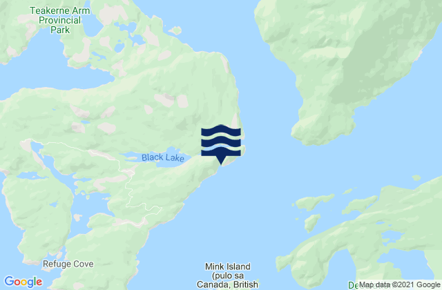 Karte der Gezeiten Roscoe Bay, Canada