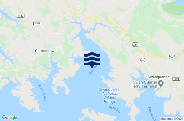 Karte der Gezeiten Rose Bay, United States