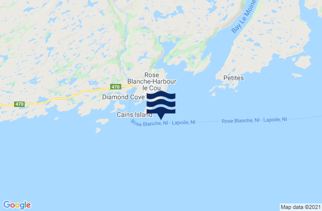 Karte der Gezeiten Rose Blanche Harbour, Canada