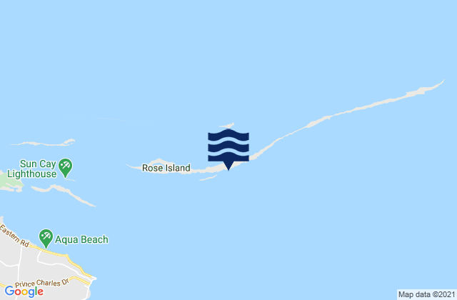 Karte der Gezeiten Rose Island, United States