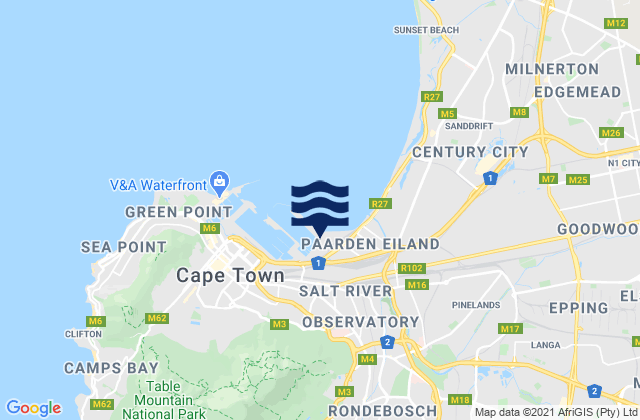 Karte der Gezeiten Rosebank, South Africa