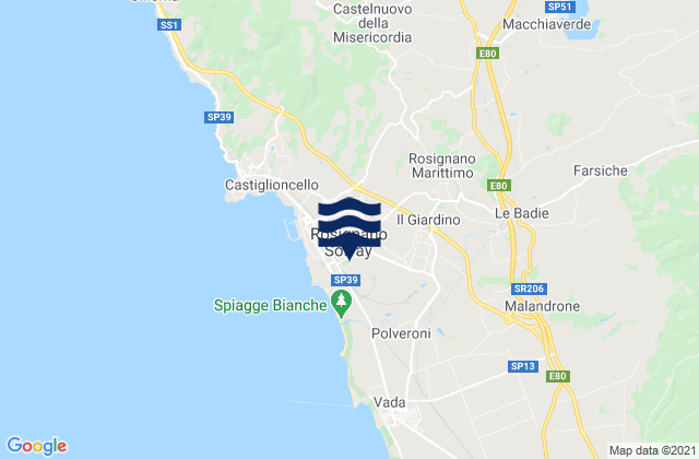 Karte der Gezeiten Rosignano Marittimo, Italy