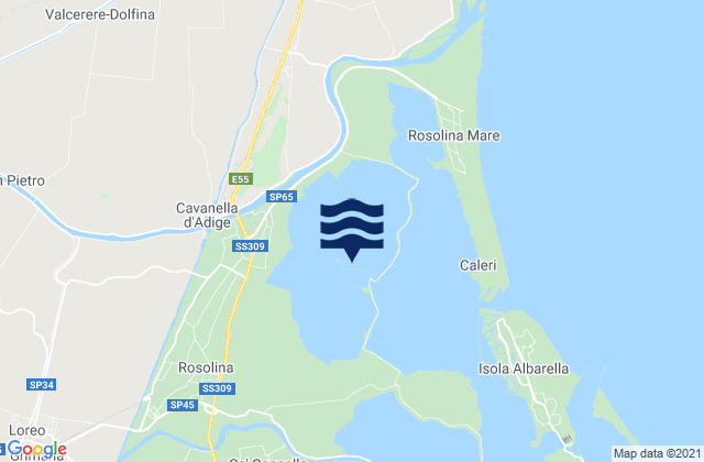 Karte der Gezeiten Rosolina, Italy
