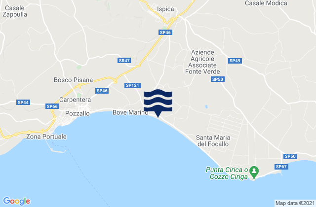 Karte der Gezeiten Rosolini, Italy