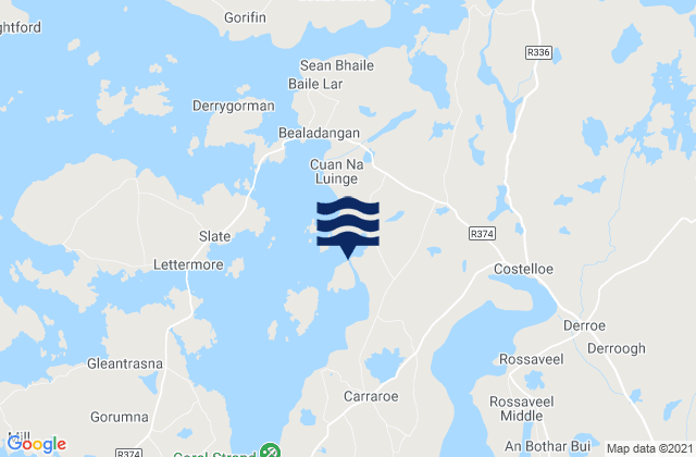 Karte der Gezeiten Rossroe Island, Ireland