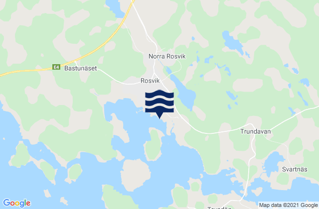 Karte der Gezeiten Rosvik, Sweden