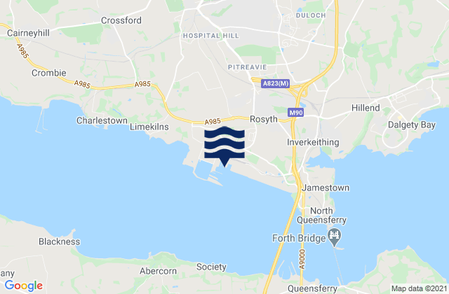 Karte der Gezeiten Rosyth, United Kingdom