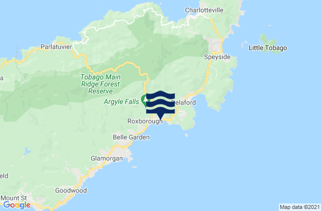 Karte der Gezeiten Roxborough, Trinidad and Tobago