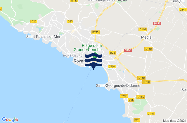 Karte der Gezeiten Royan (Gironde River), France