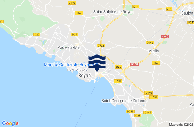 Karte der Gezeiten Royan, France