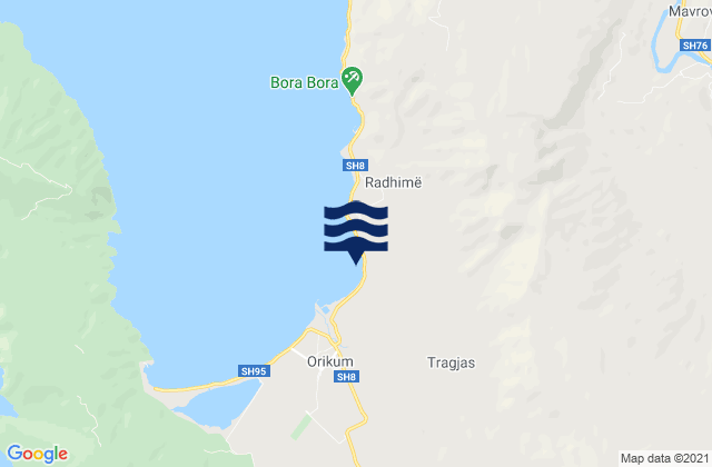 Karte der Gezeiten Rrethi i Vlorës, Albania