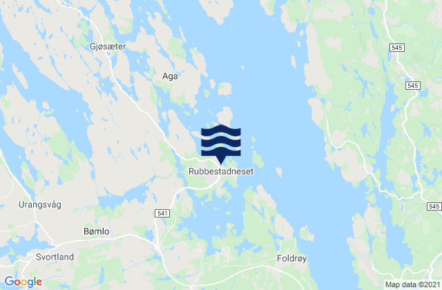 Karte der Gezeiten Rubbestadneset, Norway