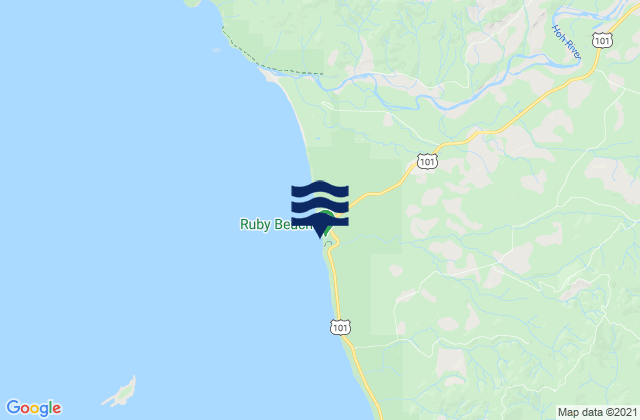Karte der Gezeiten Ruby Beach, United States