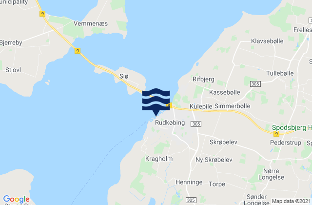 Karte der Gezeiten Rudkøbing, Denmark