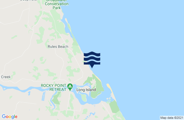 Karte der Gezeiten Rules Beach, Australia