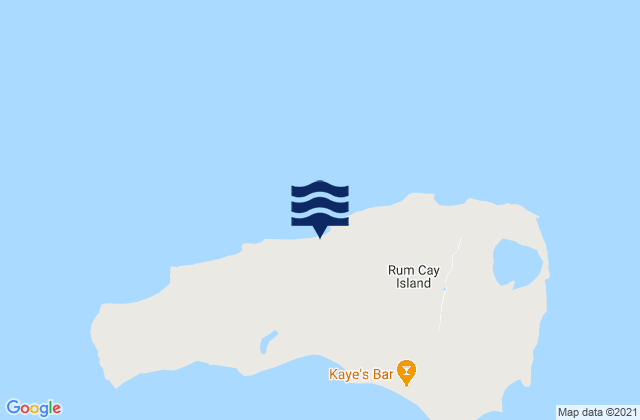 Karte der Gezeiten Rum Cay, Bahamas