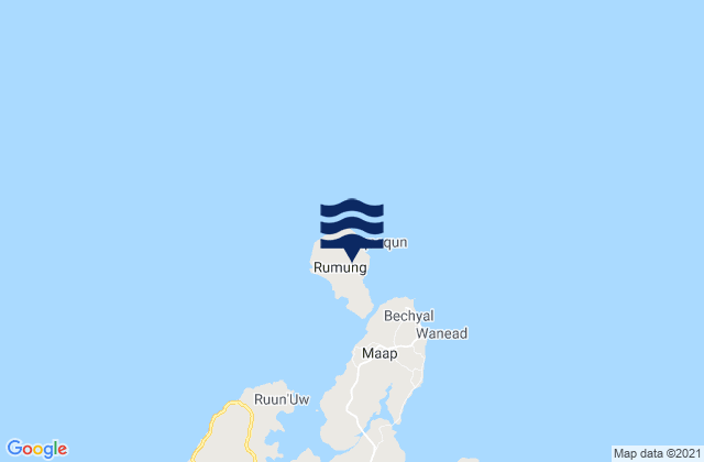 Karte der Gezeiten Rumung Municipality, Micronesia